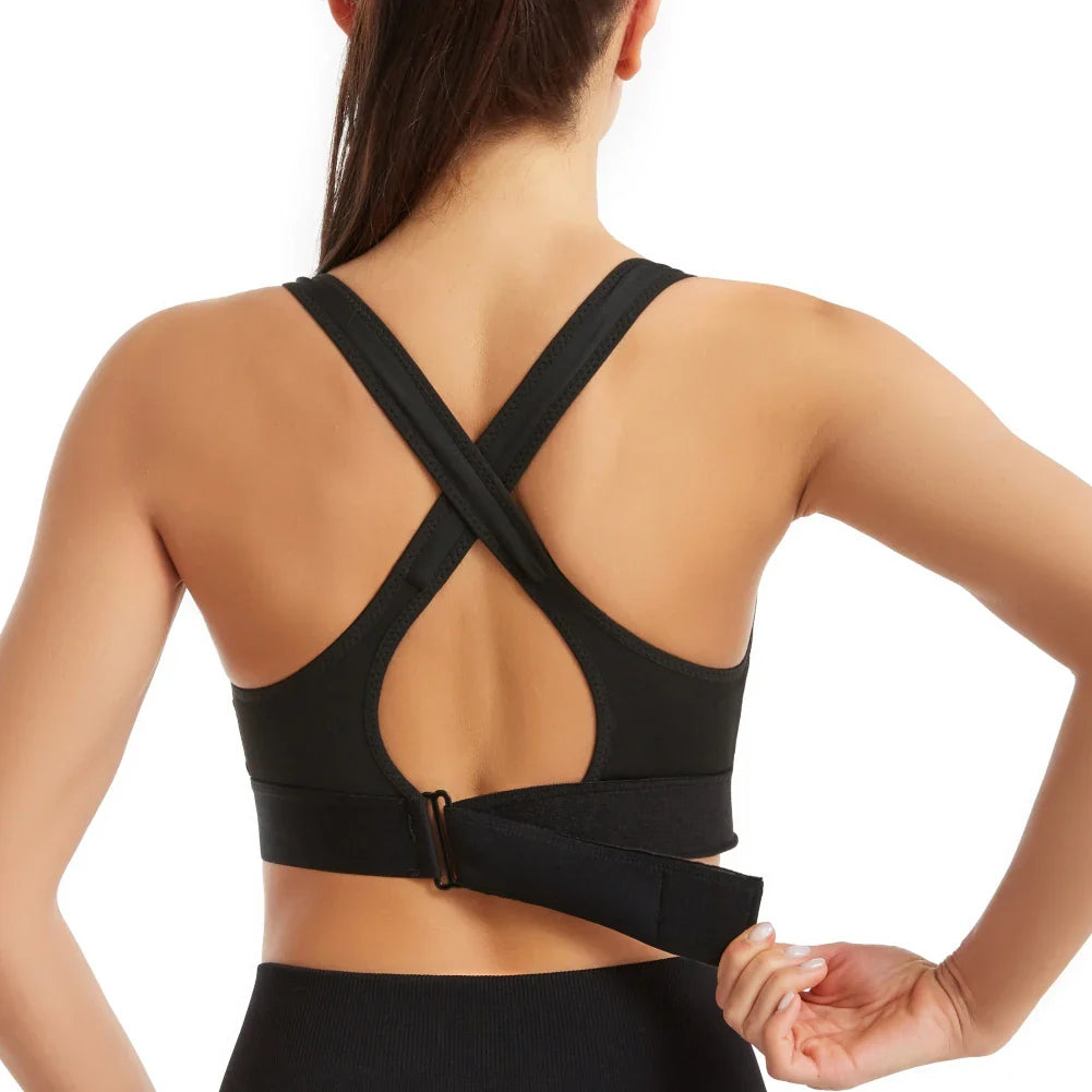 Zip-Up Sports Bra Back View